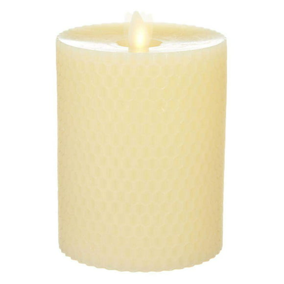 7 Ivory Liown Moving Flame Candle LED Battery Operated Powered Remote Ready Flameless Candles with Timer 14398 